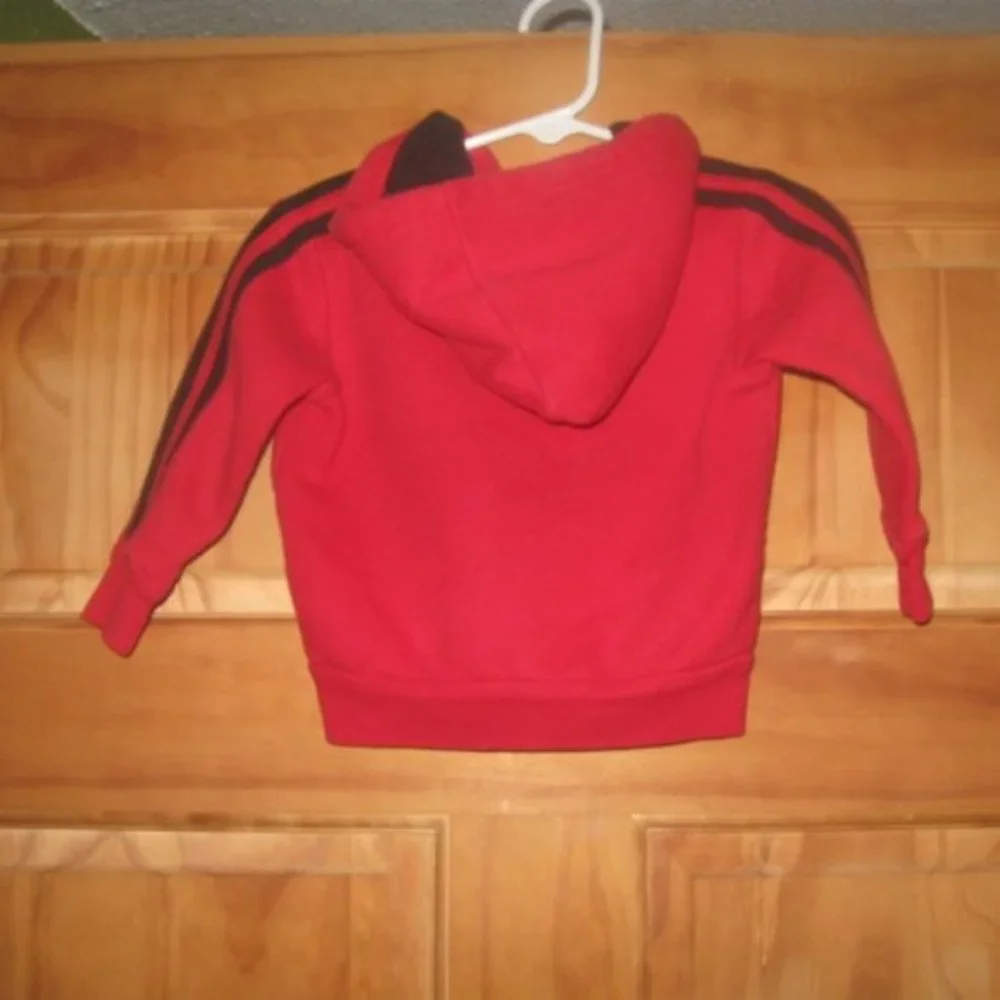 5/$20 Boys Garanimals Red w/Black Stripes Hooded Zip Up Sweatshirt